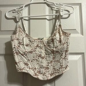 White Lace Bustier Top